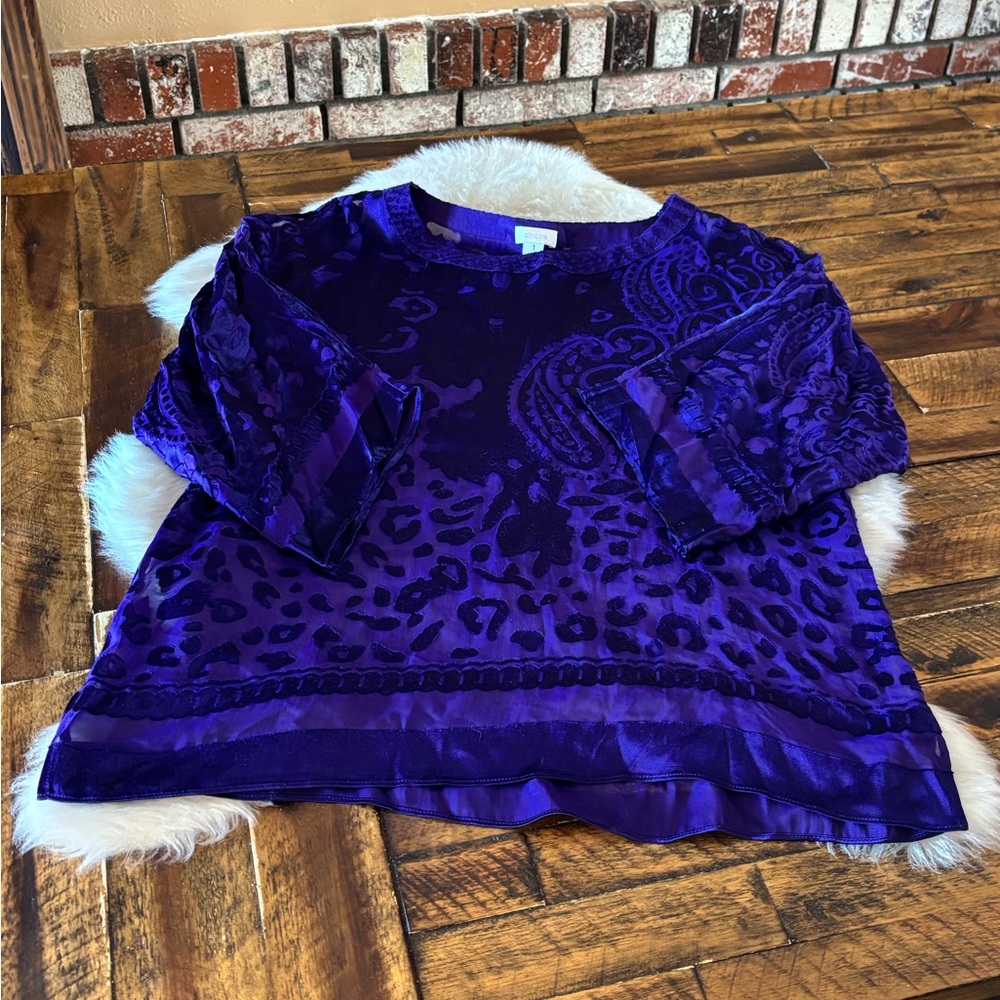 Chico's Deep Purple Textured Blouse